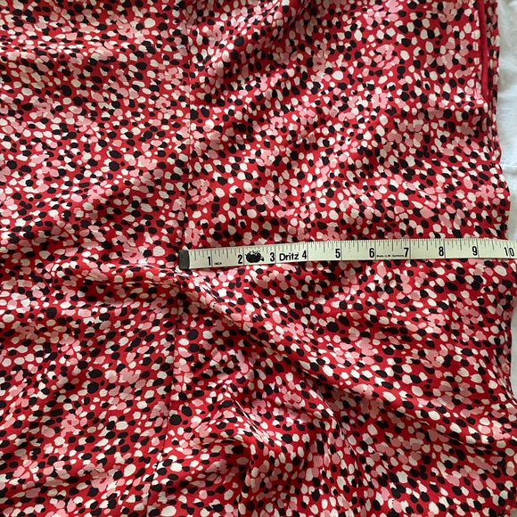 Talbots Skirt Ruffle Hem Pink Red Black Party Work size 14 - Picture 6 of 10